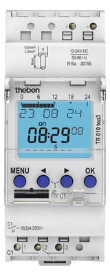 THEBEN Schaltuhr digi 12-24VUC 1kan 2TE TR 610 top3 12-24 V 87660h REG 24h Prog