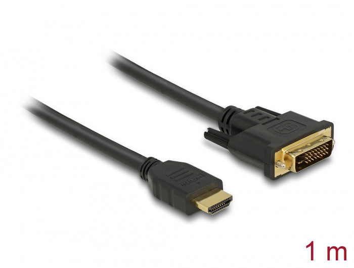 Delock HDMI zu DVI 24+1 Kabel bidirektional 1 m