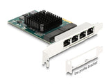 Delock PCI Express x1 Netzwerkkarte Gigabit LAN 4 x RJ45 BCM