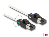 Delock Netzwerkkabel RJ45 Stecker zu Stecker Cat.6A S/FTP mit drehbarer Farbmarkierung 1 m weiß