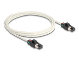 Delock Netzwerkkabel RJ45 Stecker zu Stecker Cat.6A S/FTP mit drehbarer Farbmarkierung 2 m weiß