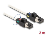 Delock Netzwerkkabel RJ45 Stecker zu Stecker Cat.6A S/FTP mit drehbarer Farbmarkierung 3 m weiß