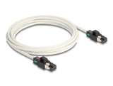 Delock Netzwerkkabel RJ45 Stecker zu Stecker Cat.6A S/FTP mit drehbarer Farbmarkierung 3 m weiß