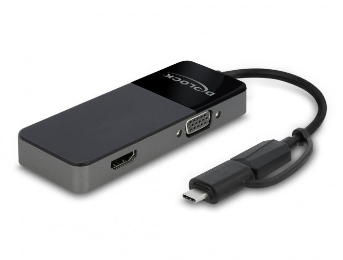 Delock USB 3.2 Gen 1 Adapter zu 4K HDMI + VGA mit Splitter Funktion