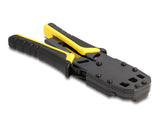 Delock Universelle Crimpzange mit Abisolierer für 10P (RJ50), 8P (RJ45), 6P (RJ12/11), 6P DEC oder 4P Modular Stecker