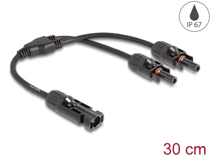 Delock DL4 Solar Splitter Kabel 1 x Stecker zu 2 x Buchse 30 cm schwarz