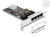 Delock PCI Express x4 Netzwerkkarte Gigabit LAN 4 x RJ45 RTL8111
