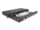 Delock 19″ LWL Spleißbox 6 x LC Duplex OM4 1HE komplett bestückt
