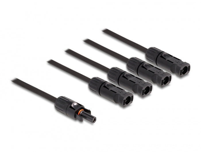 Delock DL4 Solar Splitter Kabel 1 x Buchse zu 4 x Stecker 50 cm schwarz