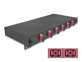 Delock 19″ LWL Spleißbox 6 x SC Duplex OM4 1HE komplett bestückt