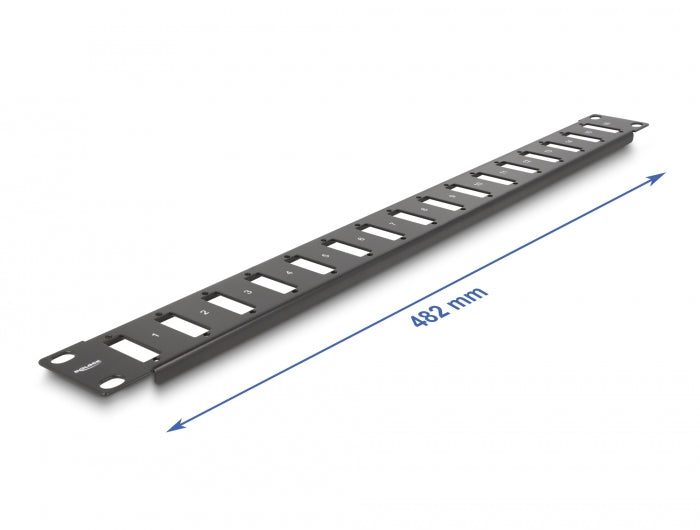 Delock 19″ Panel für Adapter mit Schraubanschluss 16 Port schwarz