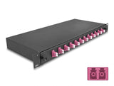 Delock 19″ LWL Spleißbox 12 x LC Duplex OM4 1HE komplett bestückt