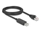 Delock Serielles Anschlusskabel mit FTDI Chipsatz, USB 2.0 Typ-A Stecker zu RS-232 RJ45 Stecker 2 m schwarz