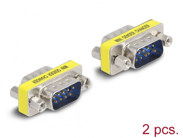 Delock D-Sub 9 Pin Gender Changer Stecker zu Stecker (Muttern) 2 Stück