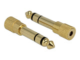 Delock Adapter Klinke 6,35 mm Stecker > 3,5 mm Buchse 3 Pin Metall