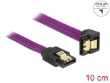 Delock SATA 6 Gb/s Kabel gerade auf unten gewinkelt 10 cm violett