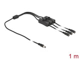 Delock Kabel DC 5,5 x 2,1 mm Stecker zu 3 x DC Buchse mit Schalter 1 m