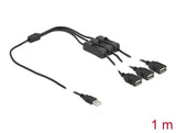 Delock Kabel USB Typ-A Stecker zu 3 x USB Typ-A Buchse mit Schalter 1 m