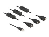 Delock Kabel USB Typ-A Stecker zu 3 x USB Typ-A Buchse mit Schalter 1 m
