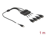 Delock Kabel USB Typ-A Stecker zu 4 x USB Typ-A Buchse mit Schalter 1 m