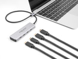 Delock USB 10 Gbps USB Type-C™ Hub mit 4 x USB Type-C™ Buchse mit 35 cm Anschlusskabel