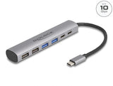 Delock 6 Port USB Hub mit 4 x USB Typ-A Buchse und 2 x USB Type-C™ Buchse
