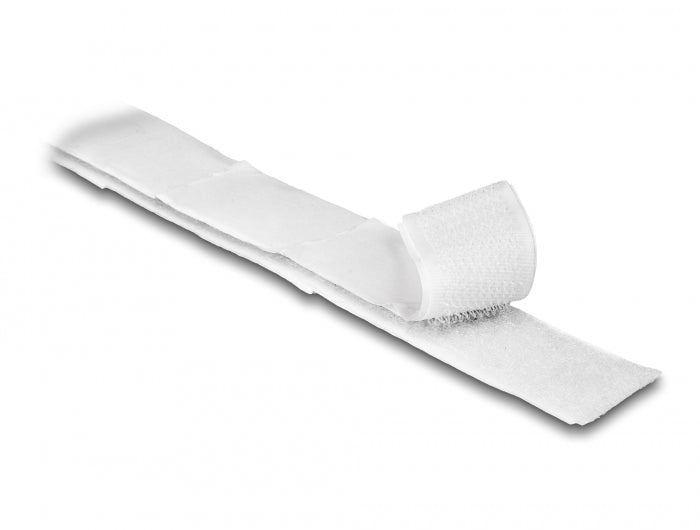Delock Klettband selbstklebend mit Haft- und Flauschband L 10 m x B 20 mm weiß