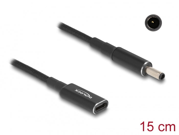 Delock Adapterkabel für Notebook Ladekabel USB Type-C™ Buchse zu Dell 4,5 x 3,0 mm Stecker 15 cm