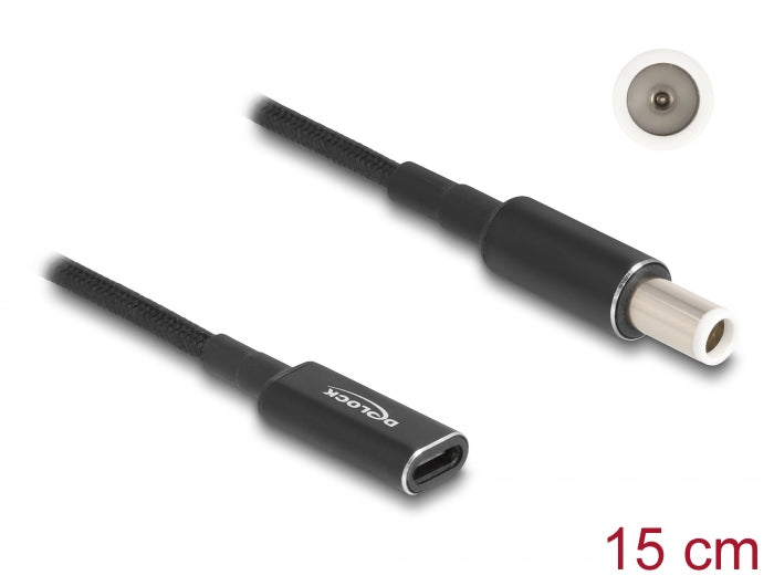 Delock Adapterkabel für Notebook Ladekabel USB Type-C™ Buchse zu Dell 7,4 x 5,0 mm Stecker 15 cm