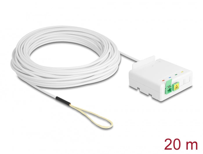 Delock LWL Anschlussdose 2 x SC/APC Simplex mit Verlegekabel Set 20 m