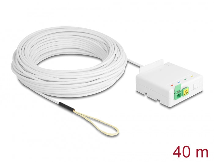 Delock LWL Anschlussdose 2 x SC/APC Simplex mit Verlegekabel Set 40 m