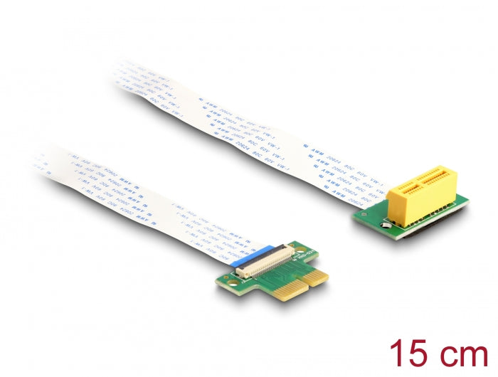 Delock Riser Karte PCI Express x1 Stecker zu x1 Slot 90° gewinkelt mit FPC Kabel 15 cm