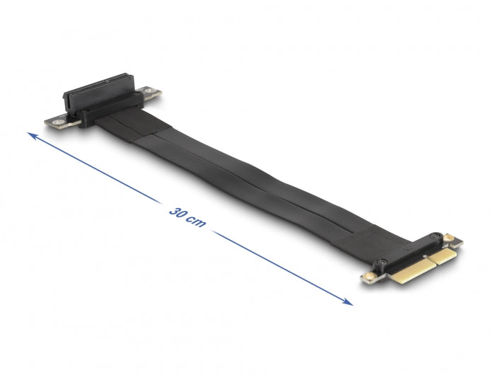 Delock Riser Karte PCI Express x4 Stecker zu x4 Slot 90° gewinkelt mit Kabel 30 cm