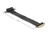 Delock Riser Karte PCI Express x4 Stecker zu x4 Slot 90° gewinkelt mit Kabel 30 cm