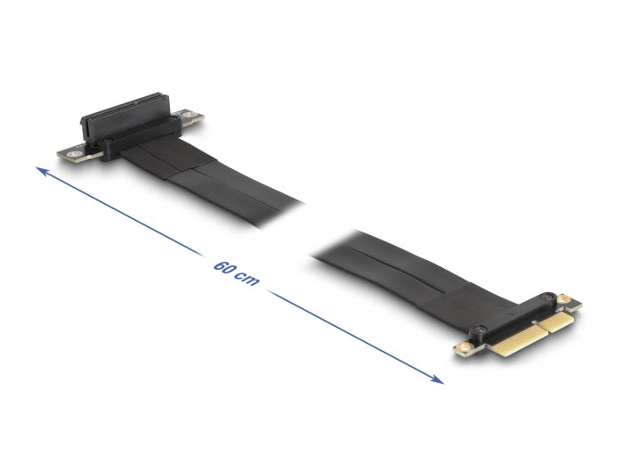 Delock Riser Karte PCI Express x4 Stecker zu x4 Slot 90° gewinkelt mit Kabel 60 cm