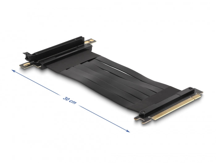 Delock Riser Karte PCI Express x16 Stecker zu x16 Slot 90° gewinkelt mit Kabel 30 cm