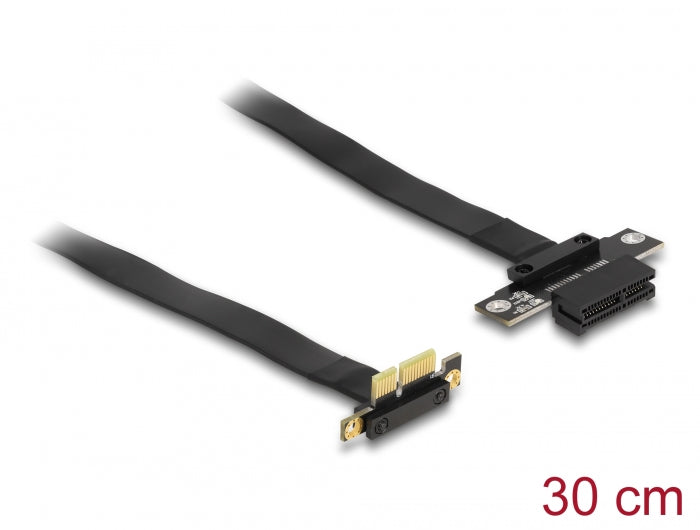 Delock Riser Karte PCI Express x1 Stecker 90° gewinkelt zu x1 Slot mit Kabel 30 cm