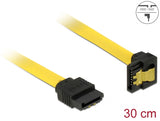 Delock SATA 6 Gb/s Kabel gerade auf unten gewinkelt 30 cm gelb