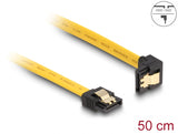 Delock SATA 6 Gb/s Kabel gerade auf unten gewinkelt 50 cm gelb