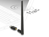 Delock USB Dualband WLAN ac/a/b/g/n Stick 867 + 300 Mbps mit externer Antenne