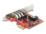 Delock PCI Express x1 Karte zu 3 x extern USB 5 Gbps + 1 x extern Gigabit LAN - Low Profile Formfaktor
