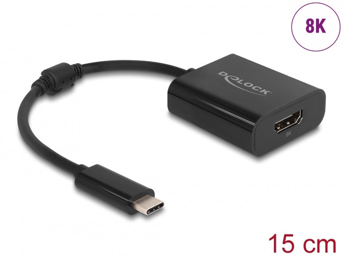 Delock USB Type-C™ Adapter zu HDMI (DP Alt Mode) 8K mit HDR Funktion schwarz