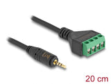 Delock Kabel Klinkenstecker 2,5 mm 4 Pin zu Terminalblock Adapter 20 cm