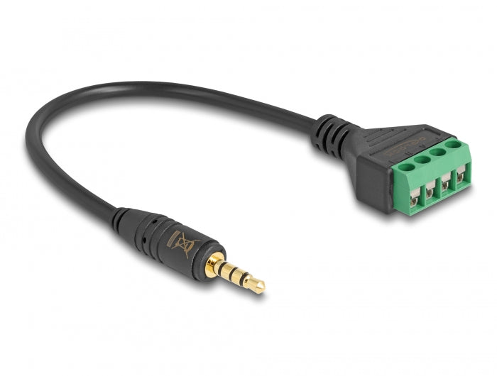Delock Kabel Klinkenstecker 3,5 mm 4 Pin zu Terminalblock Adapter 20 cm