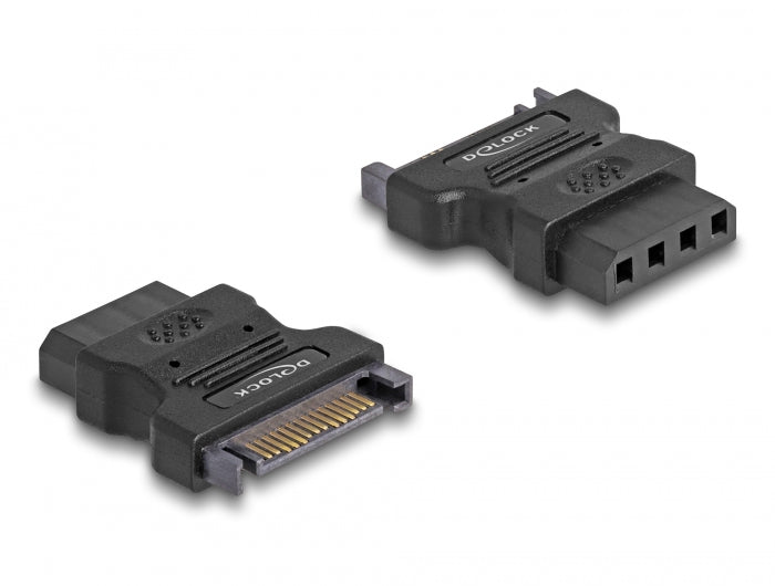 Delock Adapter SATA 15 Pin Stecker to 4 Pin Buchse