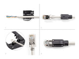 Delock RJ45 Modularer Stecker mit Zugentlastung Cat.6A und robuster Knickschutztülle 25er Set