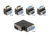 Delock Adapter VGA Stecker > VGA Buchse 90° seitlich gewinkelt