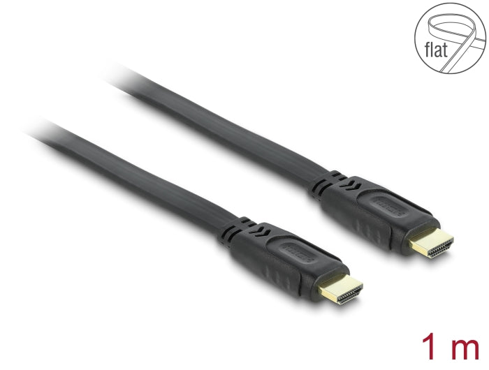 Delock Kabel High Speed HDMI mit Ethernet – HDMI A Stecker > HDMI A Stecker flach 1 m