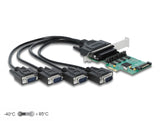 Delock PCI Express x1 Karte zu 4 x Seriell RS-232 mit Spannungsversorgung
