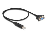 Delock USB 2.0 zu Seriell RS-232 Adapter D-Sub 9 Buchse mit kompaktem Steckergehäuse 50 cm FTDI